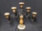 Vintage metal and wood 5 Candlestick candelabra