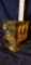 Original creation Amber ashtray glass candle holder/lantern or vase