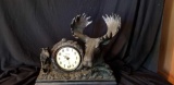 Large CROSA moose mantle clock, battery operated