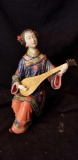 Vintage Oriental Porcelain figure playing Lute