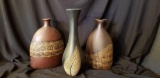 Classy carved wood and ceramic vase decor