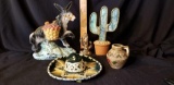 Another cool Southwestern grouping including vintage ceramic and a fabulous mini Sombrero