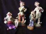 (4) Ceramic Clown Figures