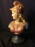 Hand Painted Ceramic Athena Bust