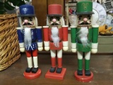 Trio Set of blue, red, green nutcrackers