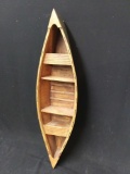 Lightweight green wooden boat display Shelf