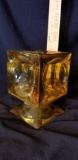 Original creation Amber ashtray glass candle holder/lantern or vase