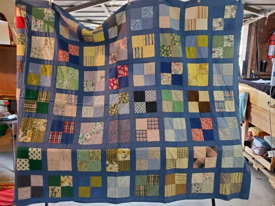 Lovely, handcrafted Patchwork vintage quilt, queen