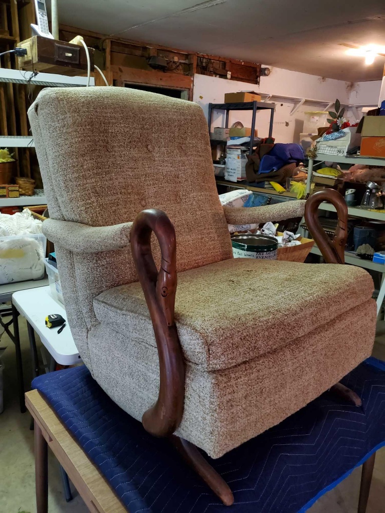 reupholster gooseneck rocker