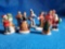 9 Christmas holiday village ceramic accessories including standing people