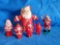 Very Vintage Santa ornaments and parts, plastic