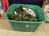 box full of Christmas trimmings, white strands, most in excellent condition and several projectors