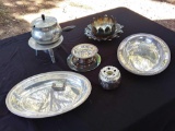 grouping of silver plate and aluminum, including Italian