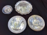Silver Plate grouping, 4 pc including Wallace and Homan plate on nickel silver