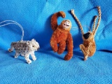BrushArt Bristle Brush Hanging Ornaments-Leopard, Chimp, and Monkey