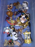 tray of various, unique ornaments, all shapes and materials, animals