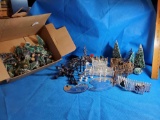 Christmas holiday Village accessories- trees, ponds, lampposts, fences, ,