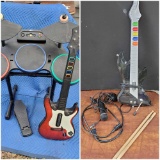 for Xbox 360 GUITAR/BAND HERO set, drums unit, 2 guitars. and mic