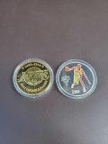 2 NBA Lakers, Kobe Bryant commemorative coins