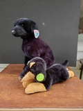 PAIR of plush puppy stuffed animals, TAGGED