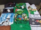 (7) Fun / Comical holiday apparel t-shirts, some tagged, including Star Wars