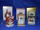 (3) Hallmark Keepsake ornaments IN BOX: candlelight services, Ireland, Christmas window