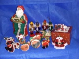 Santa ornaments, nutcracker ornaments, holiday decor