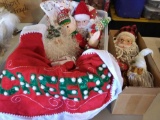 Lot of All Christmas! Santa heads, ornaments, stuffed elves, tree skirts