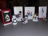 (4) Hallmark Keepsake snowman ornaments, in box