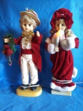 2 Ft. Tall holiday boy and girl animatronic and lighted Christmas carolers