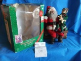 Animated Holiday Santa Figure on Bench