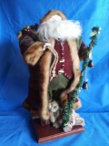 2 Foot Tall Rotund Santa / Father Christmas Figure Wood Base