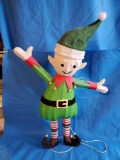 Santa's Elf, tinsel and metal wire frame, lighted Yard Art, stands 37