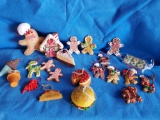 fun grouping of gingerbread men and baking, resin and soft ornaments