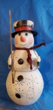 Super Cool, Large, 40in. Punched metal Snowman, lighted, with BROOM