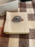 New Sterling Silver Ribbed Ring