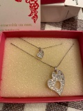 Mother and Daughter Heart Necklace set in box