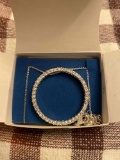 Rhinestone Circle Necklace New In Box