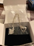 Sterling Silver Kissing Dolphins Necklace New in Box