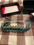 Teal adjustable Beaded Bracelet in Box