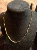 14k yellow gold herringbone necklace