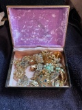 Wonderful lot of vintage and signed clasp earrings in small box