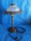Small Glass and Metal Table Lamp, crooked