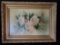 Beautiful gold gilt vintage frame, oil on canvas rose painting