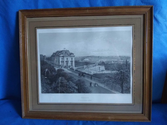 "Meudon" View Plug of The Terrasse Uppers, Lithograph, Framed Behind Glass