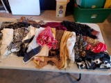Ladies scarves including new tagged Anne Klein, Jones NY, Ellen Tracy. silks, tasseled, and more