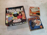 Vintage puzzle grouping including Puzzle Peg, Pyramids and Trouble