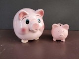 2 cute, pink Piggy Banks