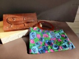 Vintage Genuine Alligator purse and Lady's Bride acrylic handle bag