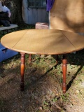 Vintage Mid Century wood and formica top drop leaf table